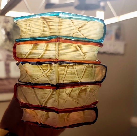 Colorful Stacked Book Glass Mugs Set NWOT - Picture 4 of 10